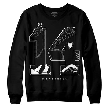 Jordan 14 "Black/White" DopeSkill Sweatshirt No.14 Graphic Streetwear - black