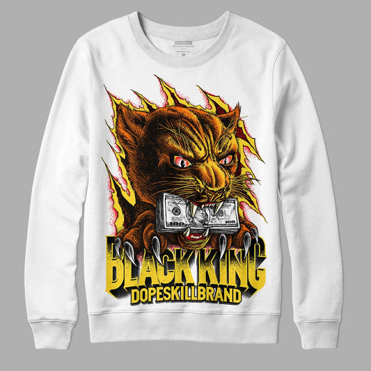 Jordan 4 Thunder DopeSkill Sweatshirt Black King Graphic Streetwear - WHite 