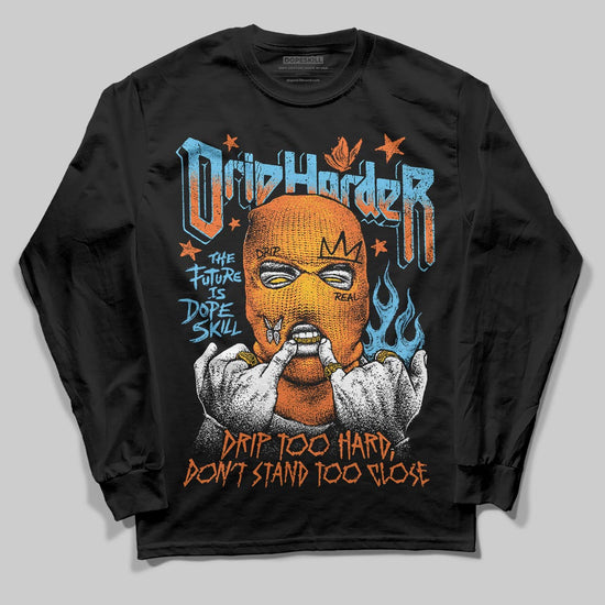 Orange, Black and White Sneakers DopeSkill Long Sleeve T-Shirt Drip Harder Graphic Streetwear - Black