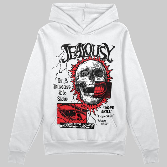 Red Sneakers DopeSkill Hoodie Sweatshirt Jealousy Graphic Streetwear - White