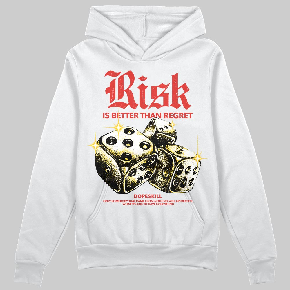 Red Sneakers DopeSkill Hoodie Risk Is Better Than Regret Graphic Streetwear - White 