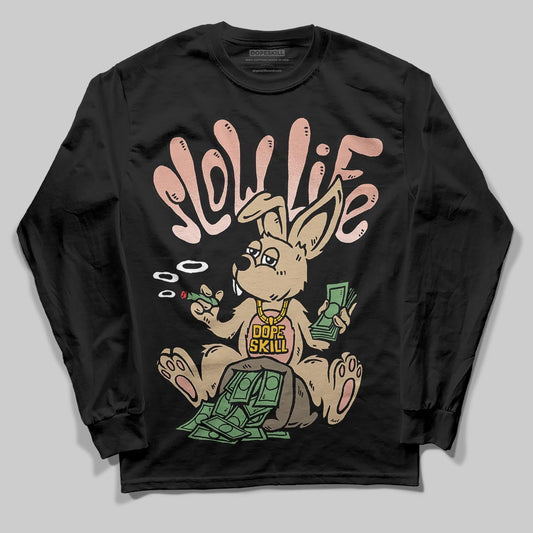 TAN Sneakers DopeSkill Long Sleeve T-Shirt Slow Life Graphic Streetwear  - Black
