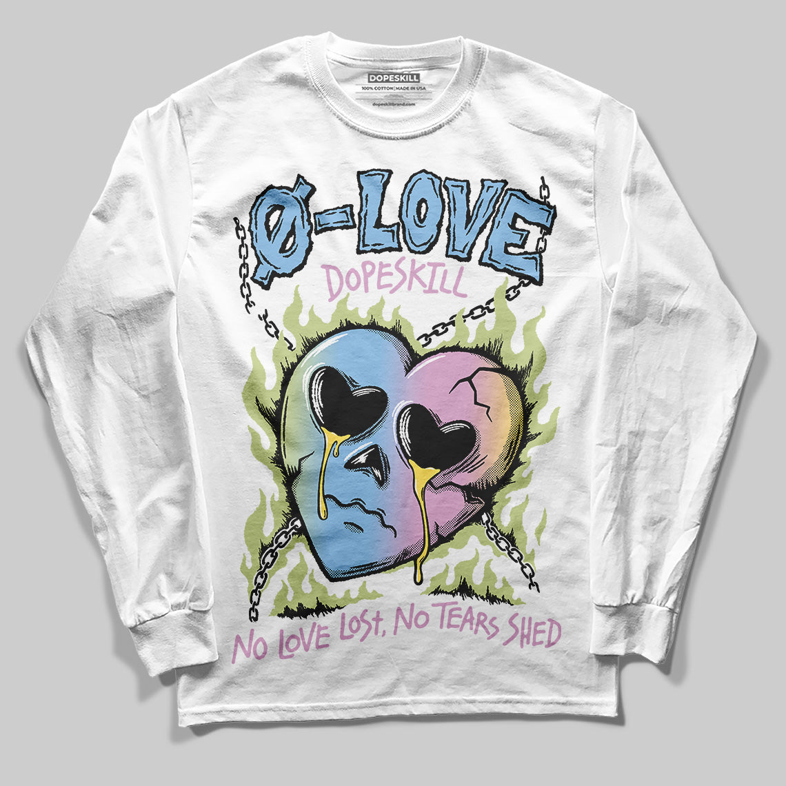 Jordan 5 “Year of the Snake” DopeSkill Long Sleeve T-Shirt Crying Heart Graphic Streetwear - White