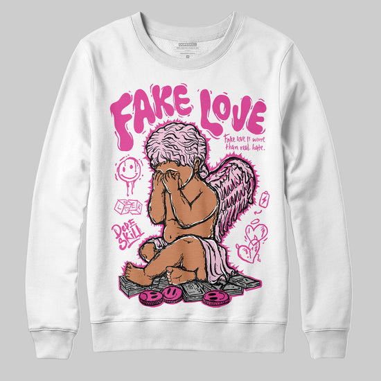 Dunk Low Triple Pink DopeSkill Sweatshirt New Fake Love Graphic Streetwear - White