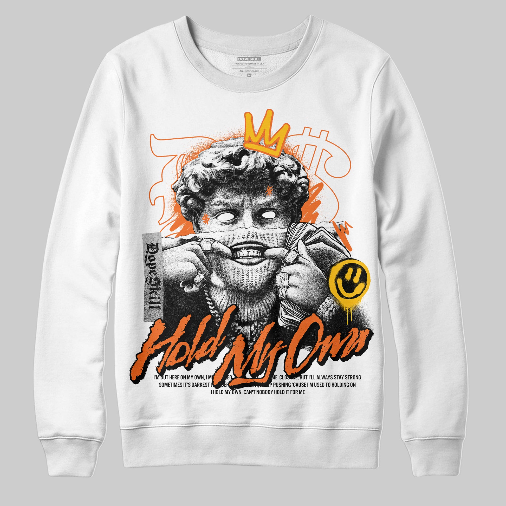 Orange, Black & White Sneakers DopeSkill Sweatshirt In My Way Graphic Streetwear - WHite