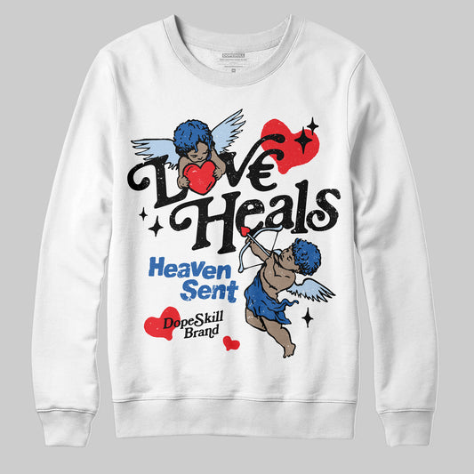 Jordan 11 Low “Space Jam” DopeSkill Sweatshirt New Love Heals Graphic Streetwear - White