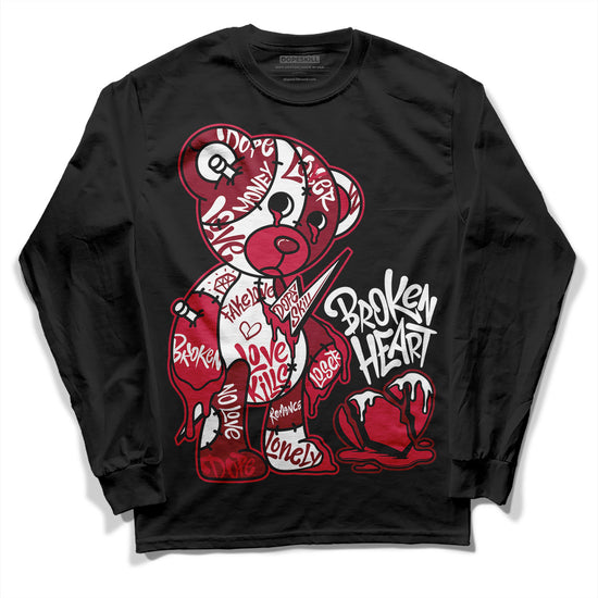 Jordan 1 Retro High '85 OG Metallic Burgundy DopeSkill Long Sleeve T-Shirt Broken Heart Graphic Streetwear - Black