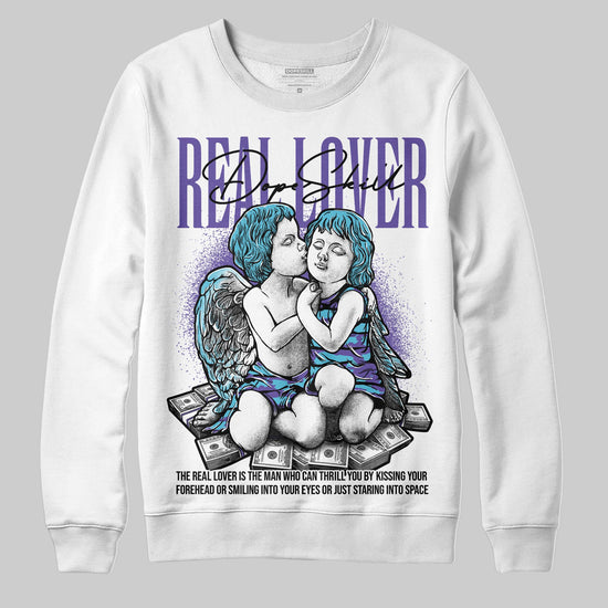 Jordan 8 Retro 'Aqua' 2025 DopeSkill Sweatshirt Real Lover Graphic Streetwear - White