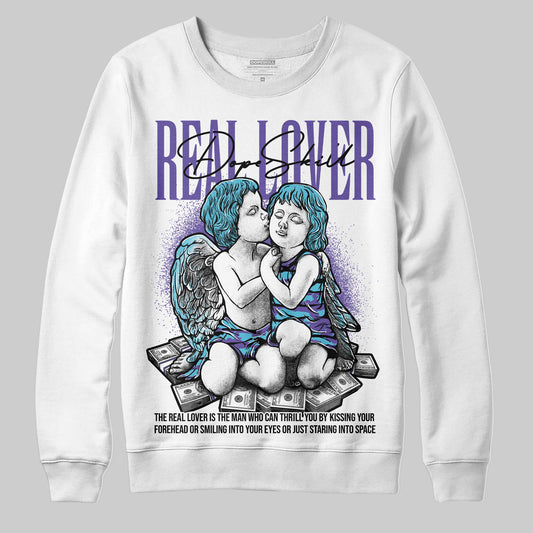 Jordan 8 Retro 'Aqua' 2025 DopeSkill Sweatshirt Real Lover Graphic Streetwear - White