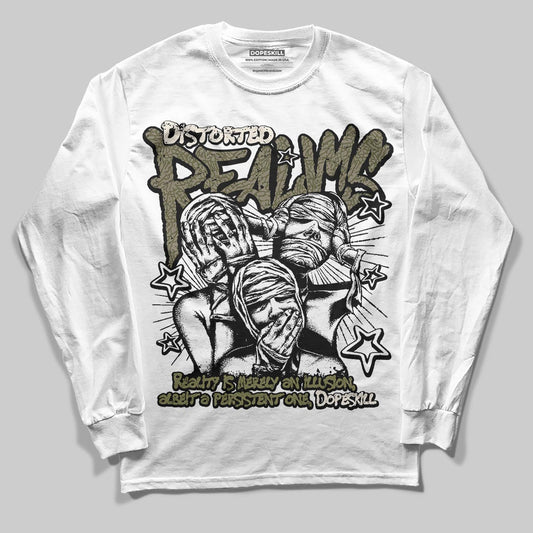 Jordan 3 “Medium Olive” aka “Family Affair” DopeSkill Long Sleeve T-Shirt Distorted Realms Graphic Streetwear - White