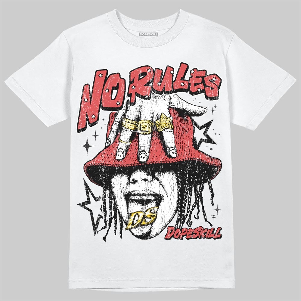 Black and White Sneakers DopeSkill T-Shirt No Rules Graphic Streetwear - White