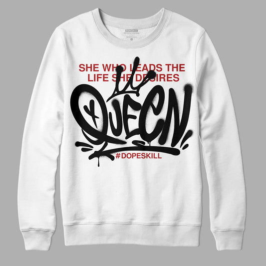 Jordan 14 "Black/White" DopeSkill Sweatshirt Queen Graphic Streetwear - White