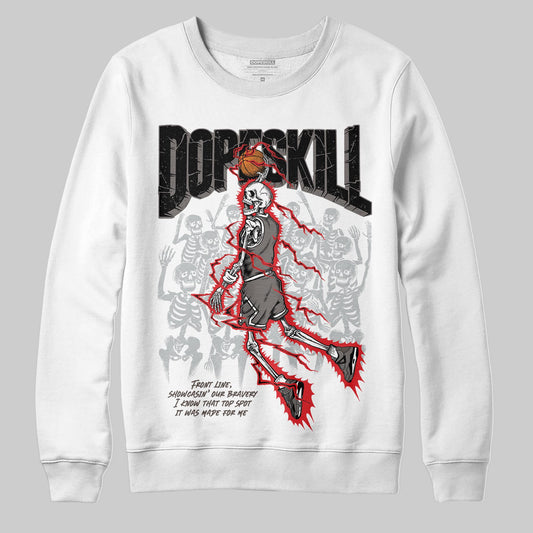 Jordan 4 Retro Cave Stone DopeSkill Sweatshirt Thunder Dunk Graphic Streetwear - White