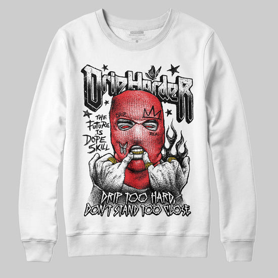 Black and White Sneakers DopeSkill Sweatshirt Drip Harder Graphic Streetwear - White 