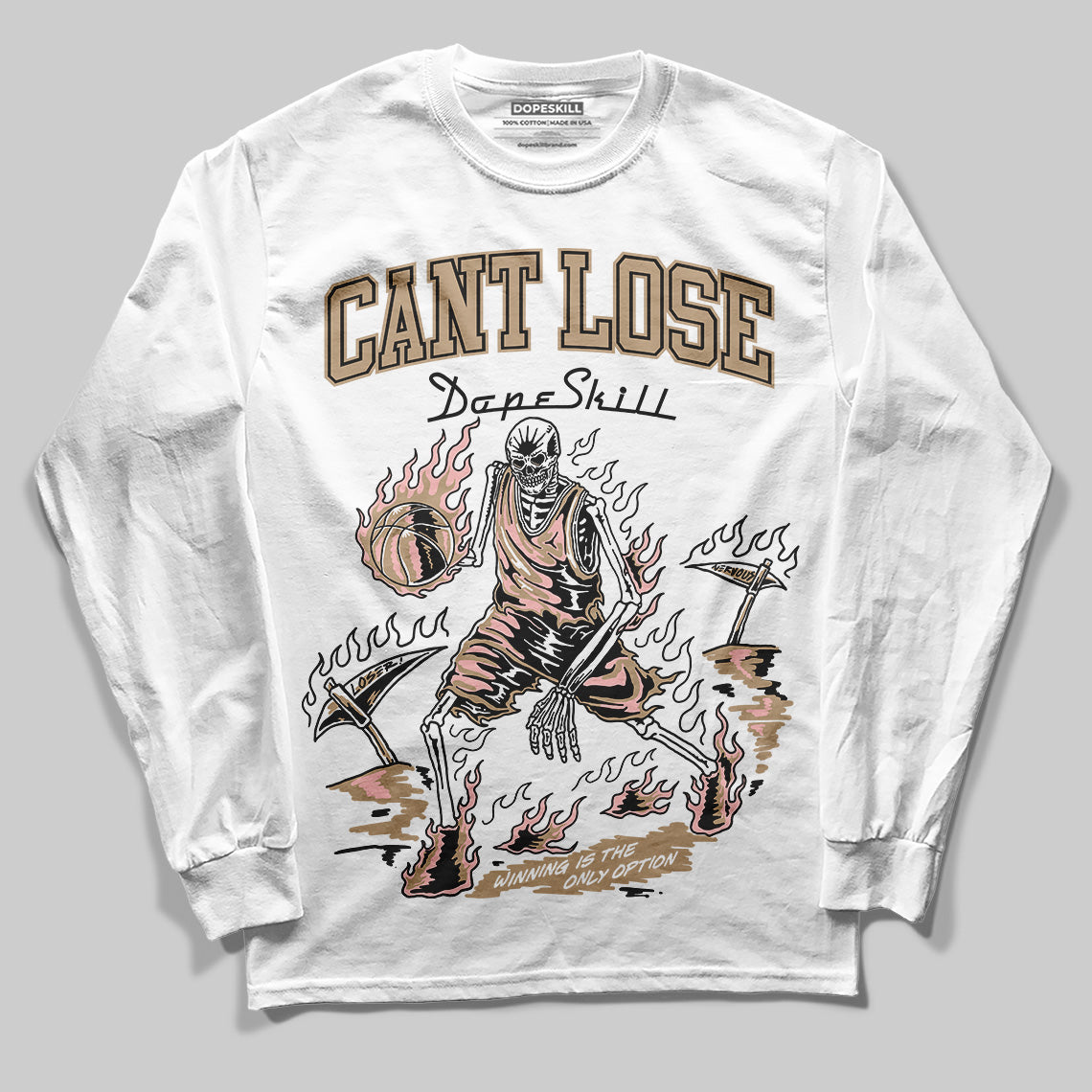 Nike Air Force 1 Low Canvas “Linen” DopeSkill Long Sleeve T-Shirt Cant Lose Graphic Streetwear - White