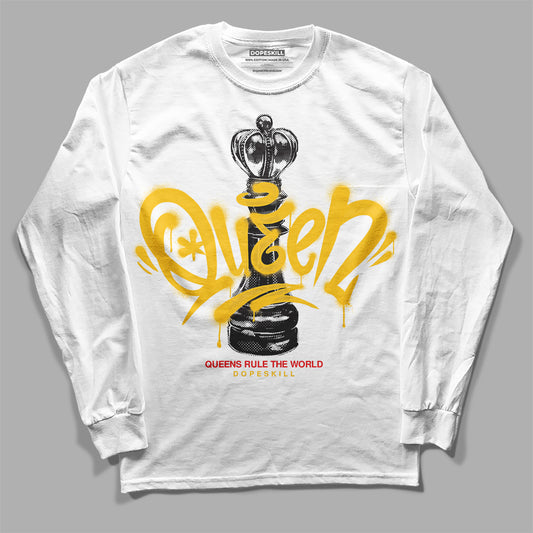 Yellow Sneakers DopeSkill Long Sleeve T-Shirt Queen Chess Graphic Streetwear - White