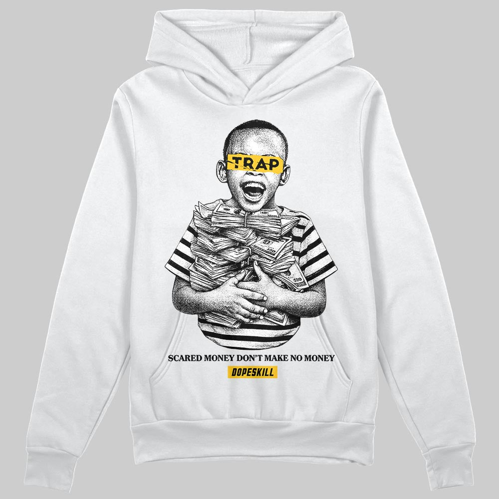 Yellow Sneakers DopeSkill Hoodie Scared Money Don't Make No Money Graphic Streetwear - White