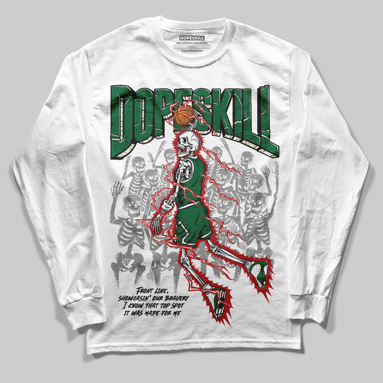 Jordan 13 GS “Pine Green” DopeSkill Long Sleeve T-Shirt Thunder Dunk Graphic Streetwear - White