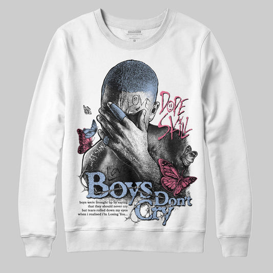 Jordan 3 GS “Denim/Pink Glow” DopeSkill Sweatshirt Boys Don't Cry Graphic Streetwear - White