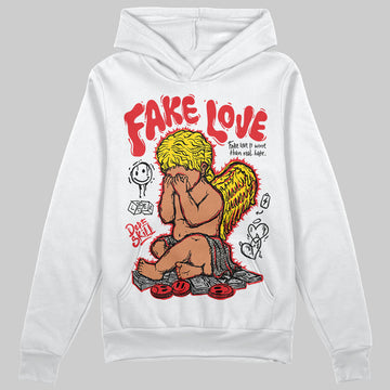 Jordan 3 “Fire Red” DopeSkill Hoodie Sweatshirt New Fake Love Graphic Streetwear - White