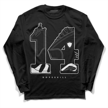 Jordan 14 "Black/White" DopeSkill Long Sleeve T-Shirt No.14 Graphic Streetwear - Black