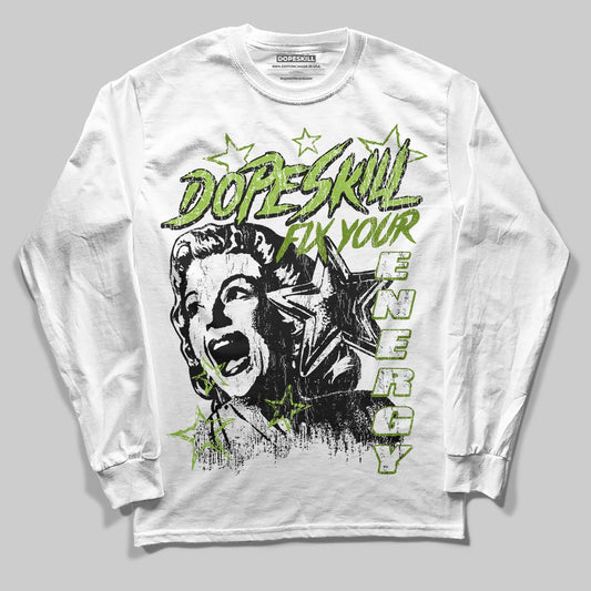 Green Sneakers DopeSkill Long Sleeve T-Shirt Fix Your Energy Graphic Streetwear - White