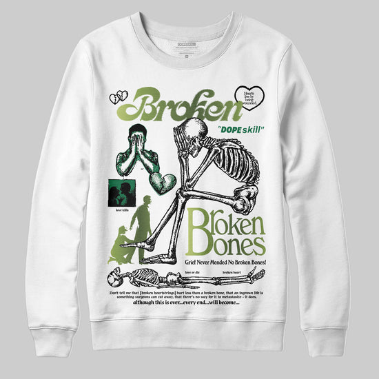 Foamposite Pro 'Pine Green' DopeSkill Sweatshirt Broken Bones Graphic Streetwear - White