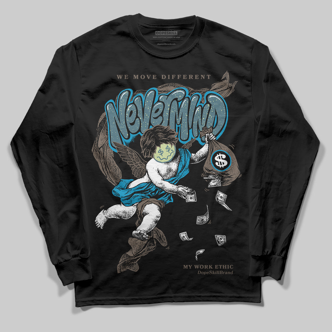 Jordan 3 GS “We Outside” DopeSkill Long Sleeve T-Shirt Nevermind Graphic Streetwear - Black