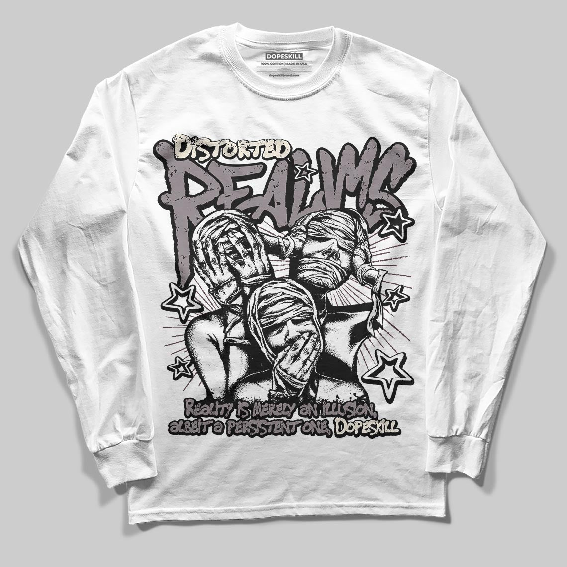 A Ma Maniére x Air Jordan 6 Retro “Smoky Mauve”⁠ DopeSkill Long Sleeve T-Shirt Distorted Realms Graphic Streetwear - White