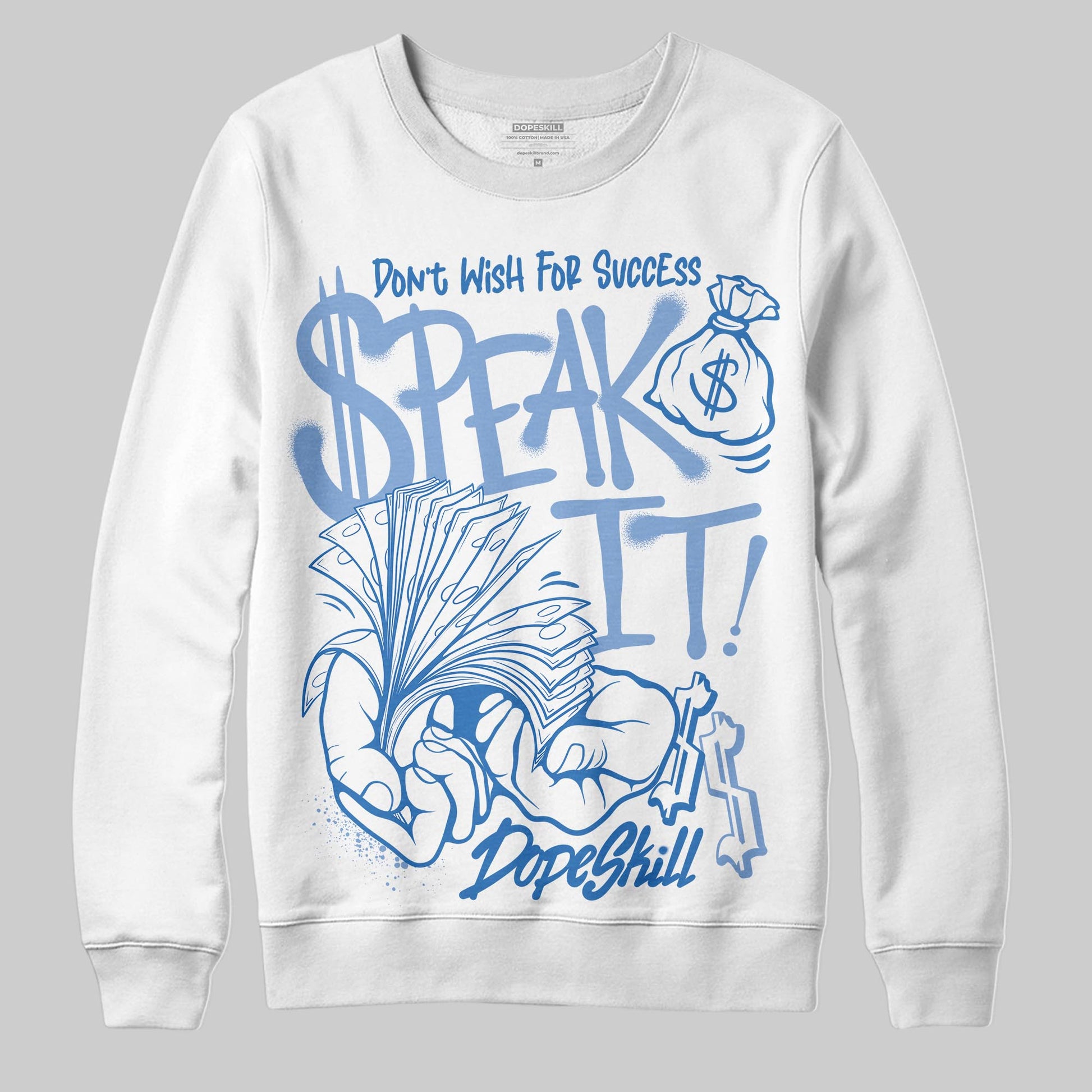 Jordan 4 WMNS 'Forget Me Not' DopeSkill Sweatshirt Speak It Graphic Streetwear - White