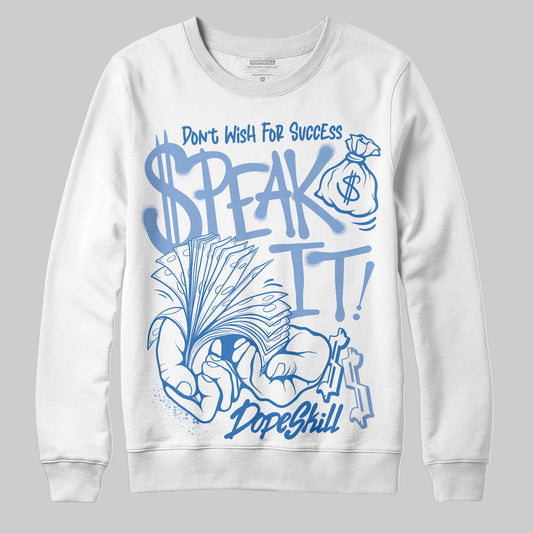 Jordan 4 WMNS 'Forget Me Not' DopeSkill Sweatshirt Speak It Graphic Streetwear - White