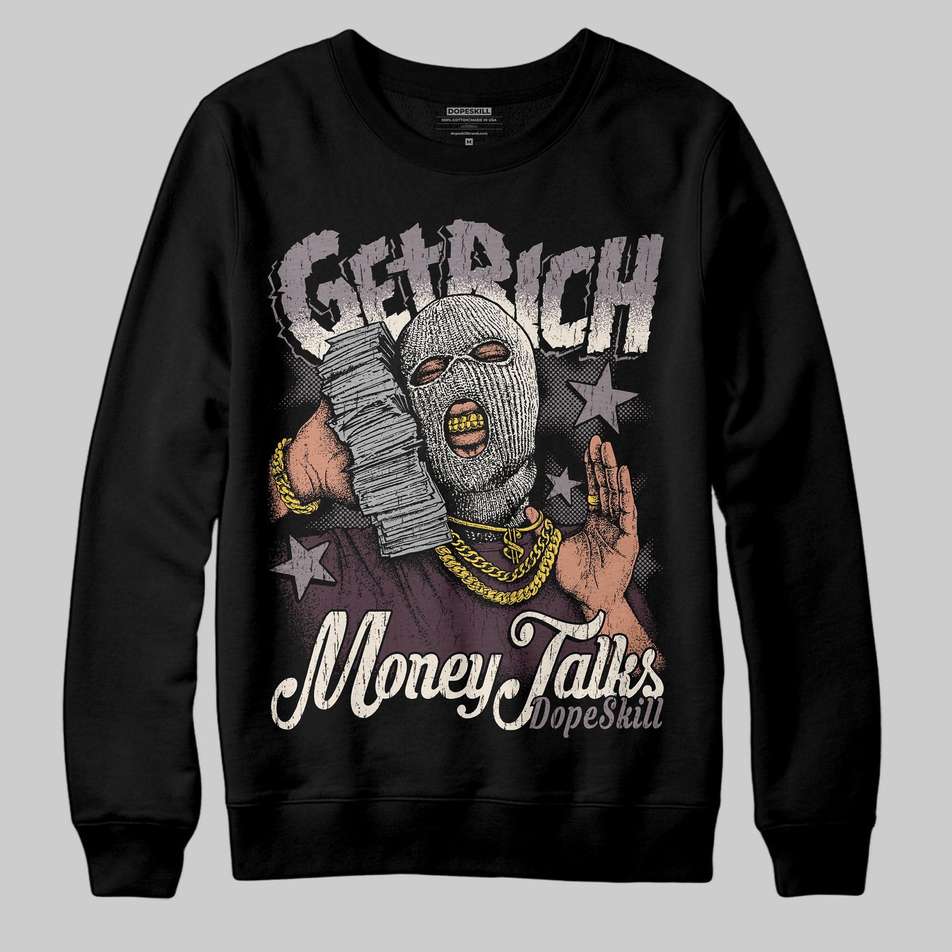 A Ma Maniére x Air Jordan 6 Retro “Smoky Mauve”⁠ DopeSkill Sweatshirt Get Rich Graphic Streetwear  black