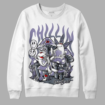 Jordan 5 Retro Low Indigo Haze DopeSkill Sweatshirt Chillin Graphic Streetwear - White