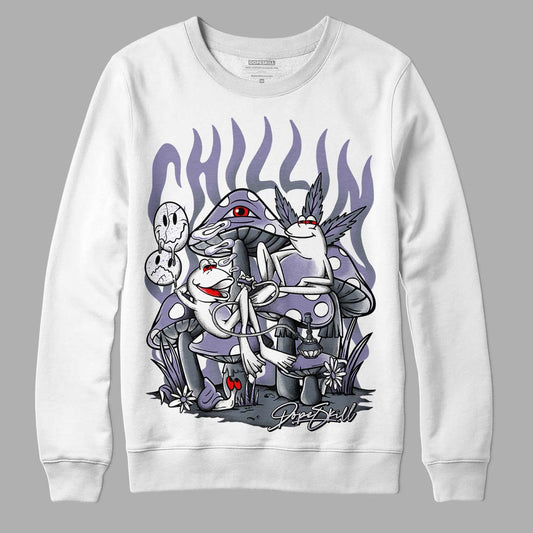 Jordan 5 Retro Low Indigo Haze DopeSkill Sweatshirt Chillin Graphic Streetwear - White