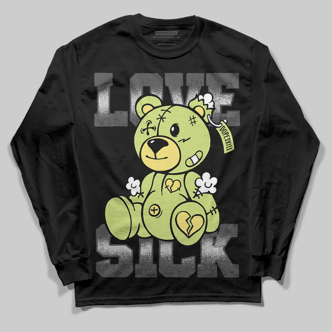 Jordan 4 GS “Light Lemon Twist” DopeSkill Long Sleeve T-Shirt Love Sick Graphic Streetwear - black
