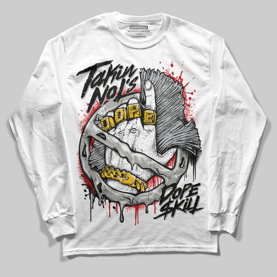 Jordan 11 “Bred Velvet” DopeSkill Long Sleeve T-Shirt Takin No L's Graphic Streetwear - WHite