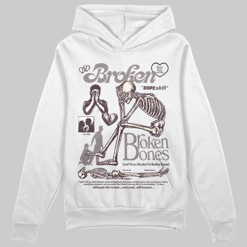 A Ma Maniére x Air Jordan 6 Retro “Smoky Mauve”⁠ DopeSkill Hoodie Sweatshirt Broken Bones Graphic Streetwear - White