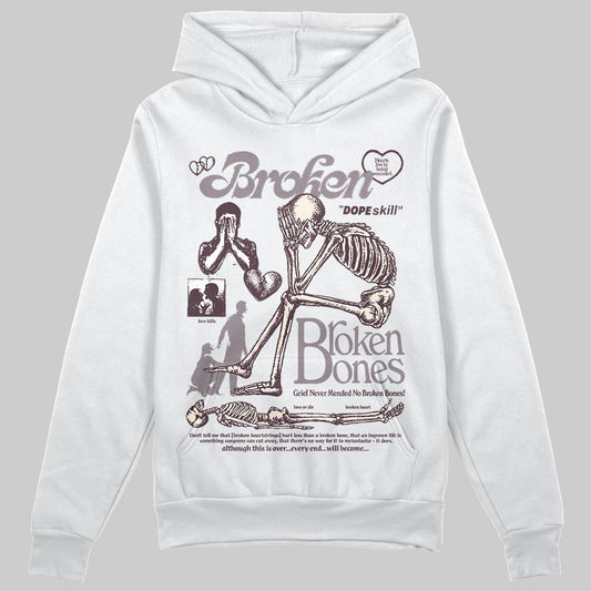 A Ma Maniére x Air Jordan 6 Retro “Smoky Mauve”⁠ DopeSkill Hoodie Sweatshirt Broken Bones Graphic Streetwear - White