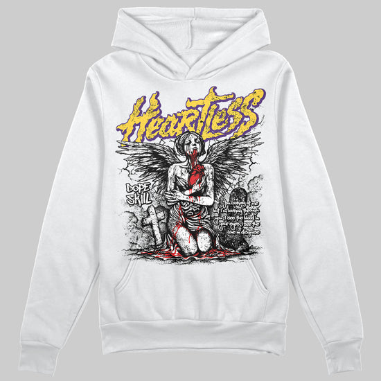 Jordan 12 "Field Purple" DopeSkill Hoodie Sweatshirt Heartless Graphic Streetwear - White