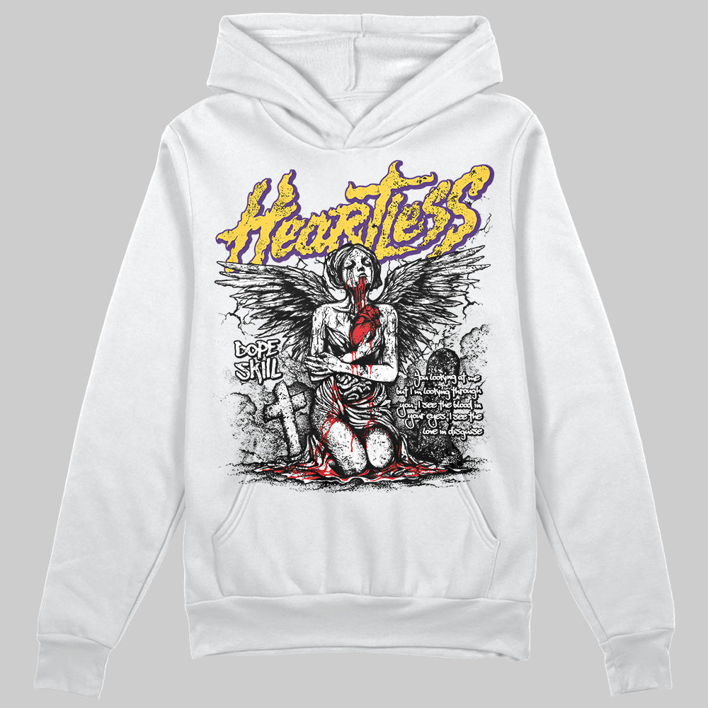 Jordan 12 "Field Purple" DopeSkill Hoodie Sweatshirt Heartless Graphic Streetwear - White