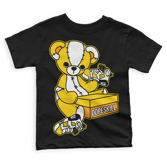 Jordan 6 “Yellow Ochre” DopeSkill Toddler Kids T-shirt Sneakerhead BEAR Graphic Streetwear - Black