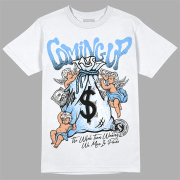 Jordan 9 Powder Blue DopeSkill T-Shirt Money Bag Coming Up Graphic Streetwear - White