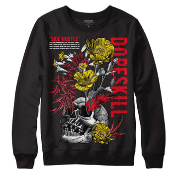 Jordan 4 Red Thunder DopeSkill Sweatshirt Side Hustle Graphic Streetwear - Black