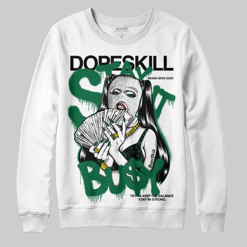 Jordan 13 GS “Pine Green” DopeSkill Sweatshirt Stay It Busy Graphic Streetwear - White