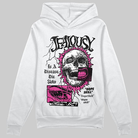 Pink Sneakers DopeSkill Hoodie Sweatshirt Jealousy Graphic Streetwear - White 