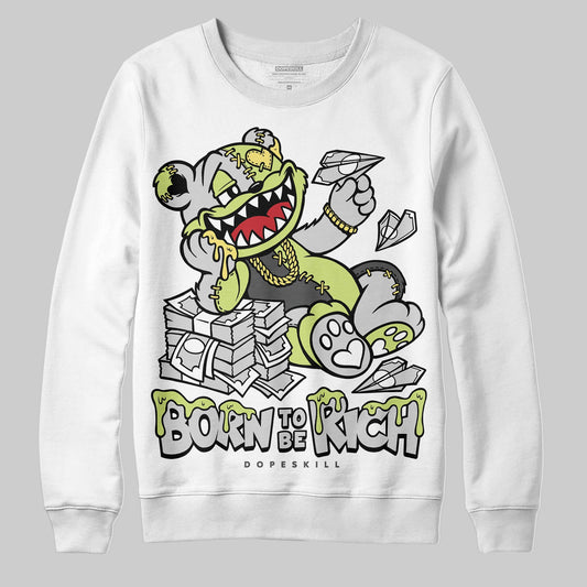 Jordan 4 GS “Light Lemon Twist” DopeSkill Sweatshirt Born To Be Rich Graphic Streetwear - White