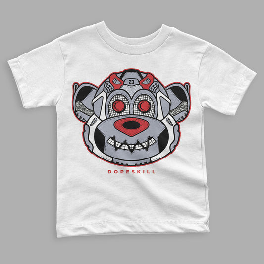 Jordan 4 “Bred Reimagined”  DopeSkill Toddler Kids T-shirt Monk Graphic Streetwear - White 