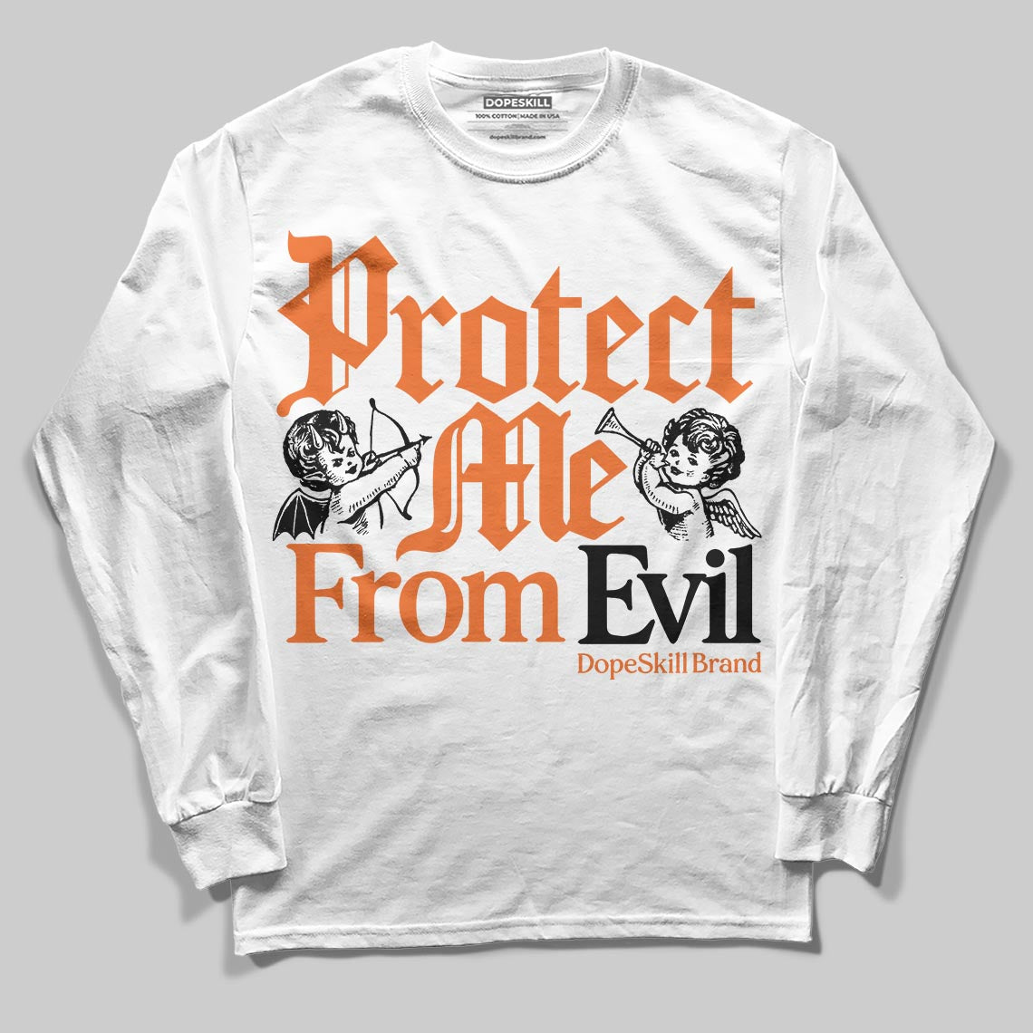 Jordan 3 “Starfish” DopeSkill Long Sleeve T-Shirt Protect Me From Evil Graphic Streetwear - White