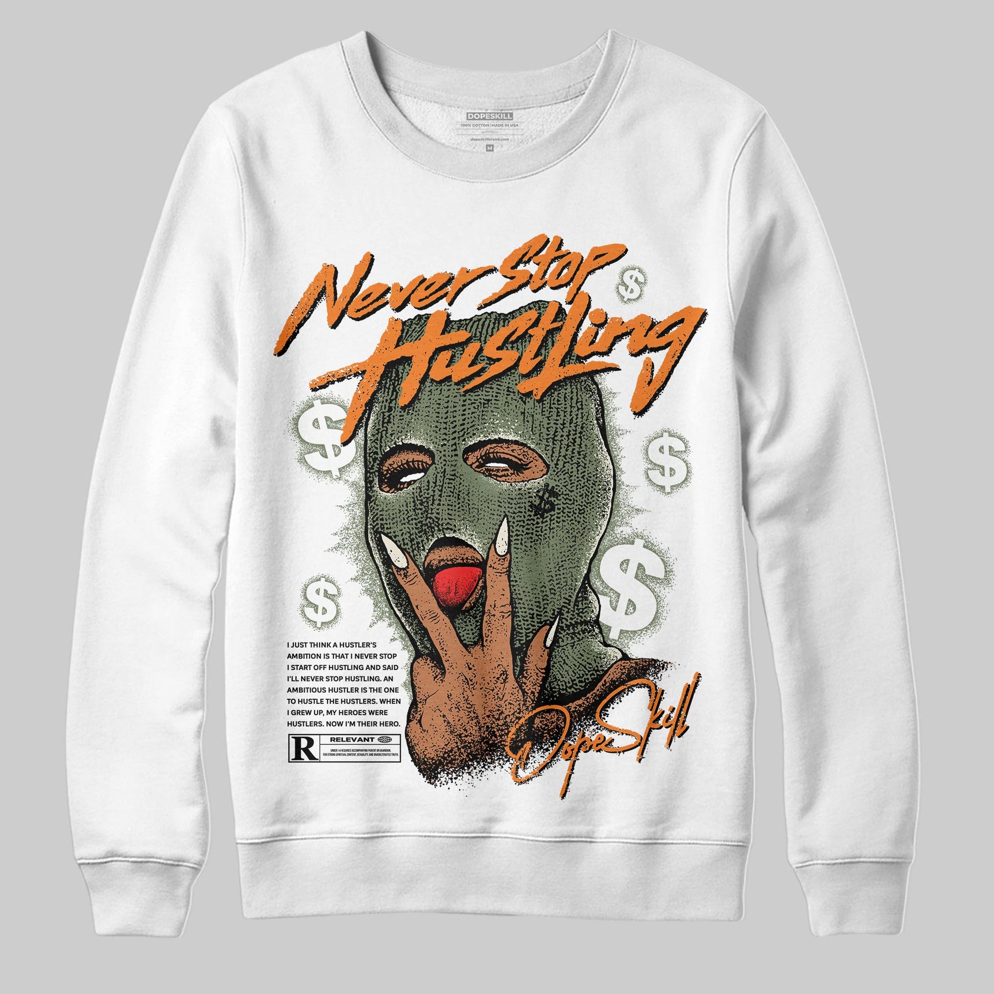 Jordan 4 Retro OG SP Undefeated (2025) DopeSkill Sweatshirt Never Stop Hustling Graphic Streetwear - White