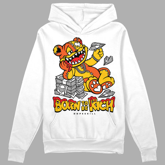 Yellow Sneakers DopeSkill Hoodie Sweatshirt Born To Be Rich Graphic Streetwear - White 